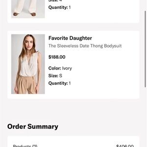 Brand new in bag, Favorite Daughter Small Ivory Sleeveless date blouse in Ivory